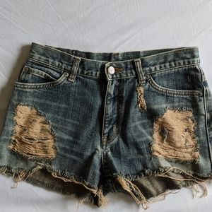 Distressed jeannshorts